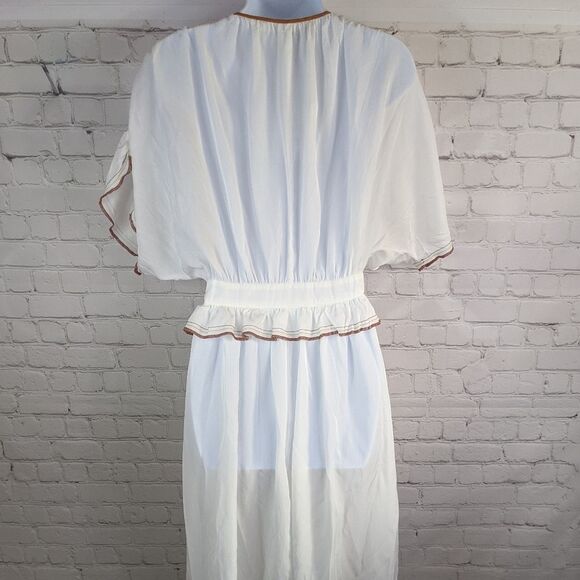 NWT Zara Ruffle Cinch Waist Wrap Style Western Prairie Dress - Picture 2 of 5